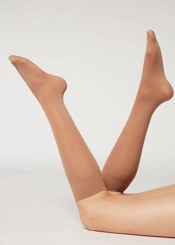 Calzedonia 30 Denier Semi Opaque Microfiber Knee-Highs Long Socken Damen Beige | CH1960DN