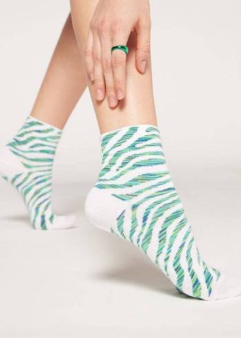 Calzedonia Animal Patterned Kurzes Socken Damen Grün | CH1861KI