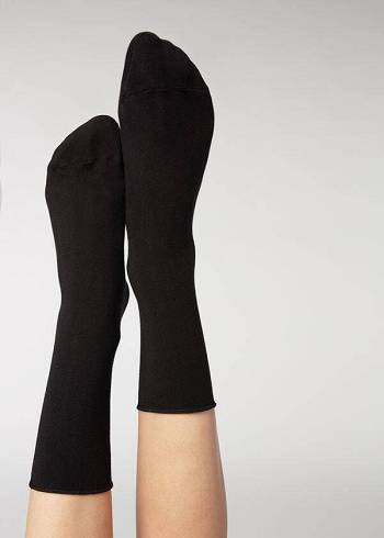 Calzedonia Ankle with Cashmere Kurzes Socken Damen Schwarz | CH1846EX