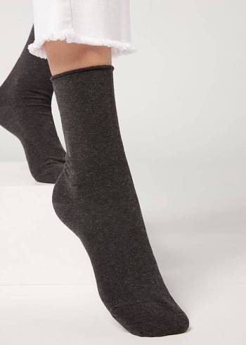 Calzedonia Ankle with Cashmere Kurzes Socken Damen Grau Schwarz | CH1847RW