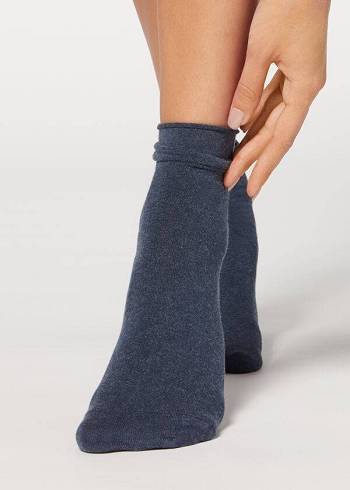 Calzedonia Ankle with Cashmere Kurzes Socken Damen Navy | CH1850UT