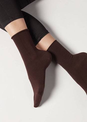 Calzedonia Ankle with Cashmere Kurzes Socken Damen Braun | CH1851IS