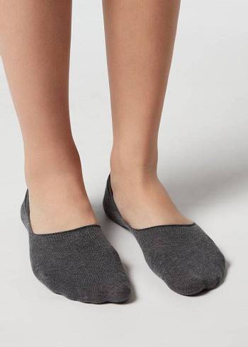 Calzedonia Baumwoll Invisible Socken Damen Grau | CH1992LH