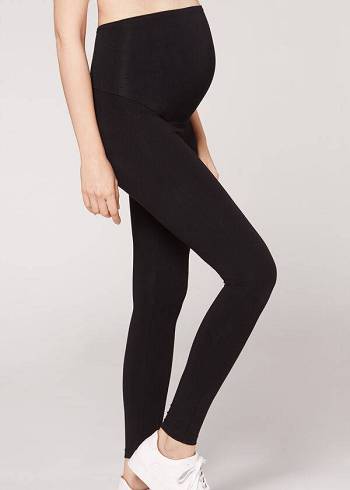 Calzedonia Baumwoll Maternity Leggings Damen Schwarz | CH1550LH