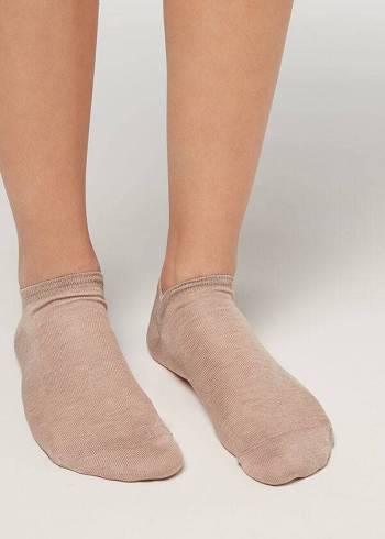 Calzedonia Baumwoll No-Show Socken Damen Beige | CH1912JJ