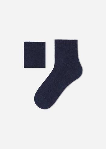 Calzedonia Baumwoll with Fresh Feet Atmungsaktiv Material Kurzes Socken Kinder Navy | CH1012QZ