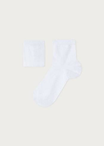 Calzedonia Baumwoll with Fresh Feet Atmungsaktiv Material Kurzes Socken Kinder Weiß | CH1087BC