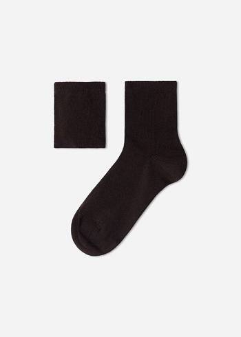 Calzedonia Baumwoll with Fresh Feet Atmungsaktiv Material Kurzes Socken Kinder Kaffee | CH1089MA