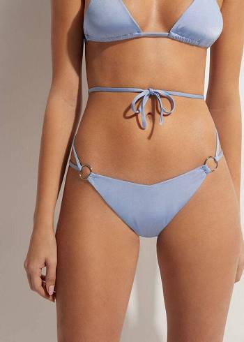 Calzedonia Brazilian String Abu Dhabi Bikinihosen Damen Blau | CH2866RW