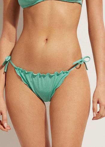 Calzedonia Brazilian String Formentera Bikinihosen Damen Grün | CH2858SO