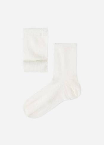 Calzedonia Cashmere Blend Kurzes Socken Kinder Weiß | CH1026GL