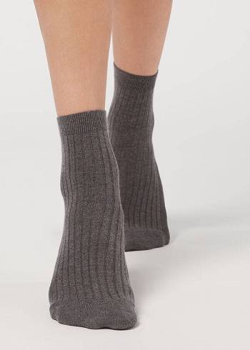 Calzedonia Cashmere Blend Kurzes Socken Damen Grau | CH1839CE