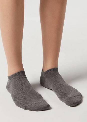 Calzedonia Cashmere Blend No-Show Socken Damen Grau | CH1924EX