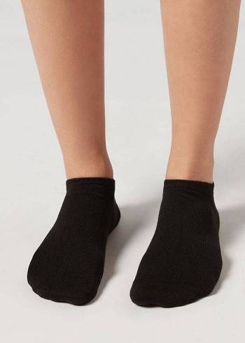 Calzedonia Cashmere Blend No-Show Socken Damen Schwarz | CH1925RW