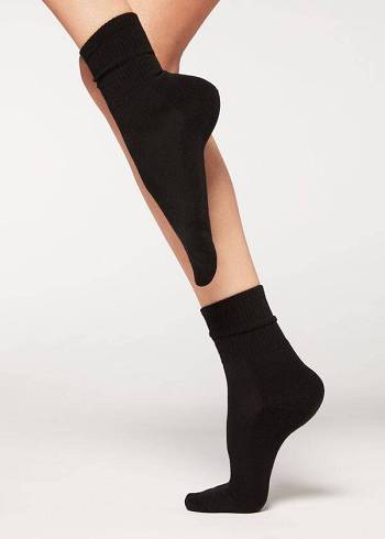 Calzedonia Cashmere Sport Kurzes Socken Damen Schwarz | CH1830DN