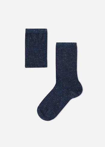 Calzedonia Cashmere and Glitter Kurzes Socken Kinder Blau | CH1029KI