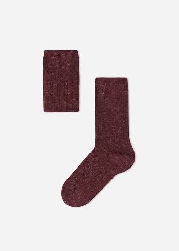 Calzedonia Cashmere and Glitter Kurzes Socken Kinder Bordeaux | CH1102DN