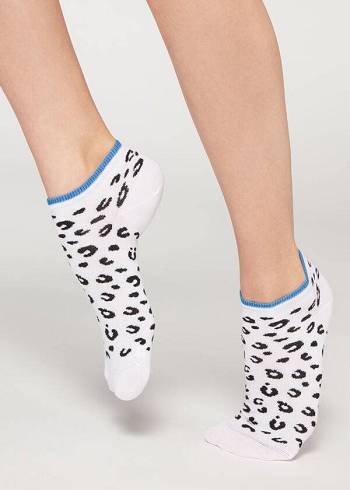 Calzedonia Checkered No-Show Socken Damen Weiß | CH1922QZ