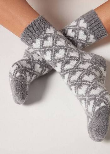 Calzedonia Christmas Soft Kurzes Socken Damen Grau | CH1815BC