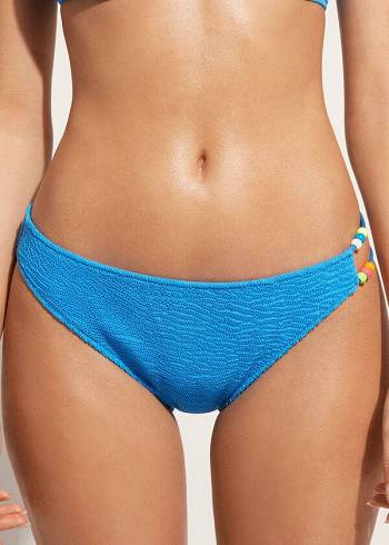 Calzedonia Crinkled San Diego Bikinihosen Damen Blau | CH2816OR