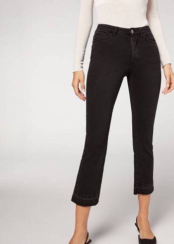 Calzedonia Cropped Flare Jeans Damen Grau | CH1629ZG