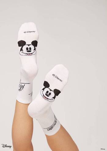 Calzedonia Disney Patterned Kurzes Socken Damen Weiß Schwarz | CH1767WY