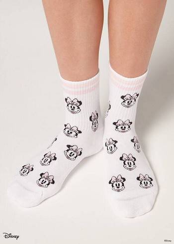 Calzedonia Disney Patterned Kurzes Socken Damen Weiß Rosa | CH1770TV