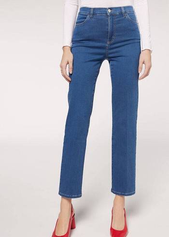 Calzedonia Eco Kompfort Jeans Damen Blau | CH1622DN