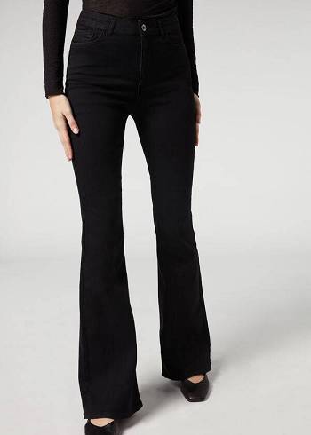 Calzedonia Flared Jeans Damen Schwarz | CH1597FM