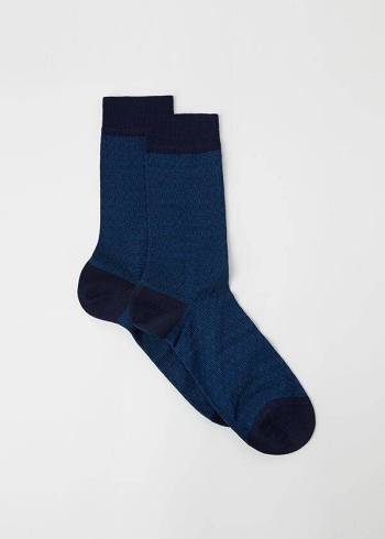 Calzedonia Geometric Design Crew Socken Herren Navy | CH1337FM