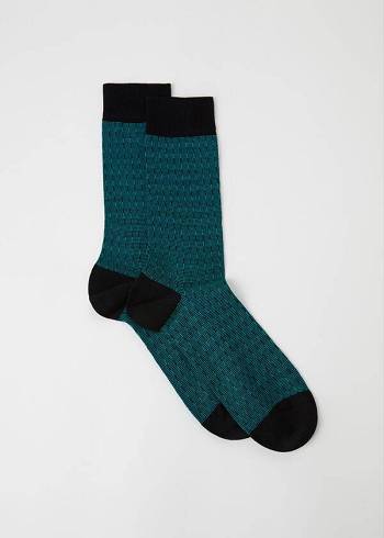 Calzedonia Geometric Design Crew Socken Herren Olivgrün | CH1340JJ