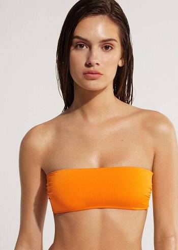 Calzedonia Gepolstert Bandeau Indonesia Eco Strapless Bikinioberteile Damen Orange | CH2382CE