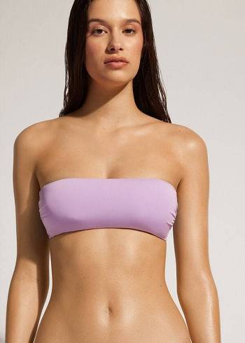 Calzedonia Gepolstert Bandeau Indonesia Eco Strapless Bikinioberteile Damen Lila | CH2383XF