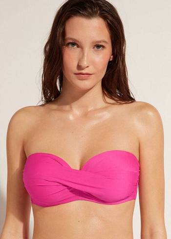 Calzedonia Gepolstert Bandeau Indonesia Eco cobey Bikinioberteile Damen Rosa | CH2391DN