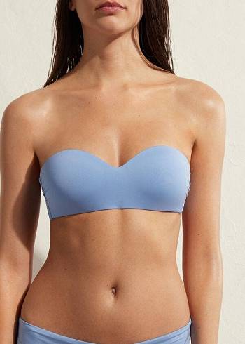 Calzedonia Gepolstert Bandeau Indonesia Eco Bikinioberteile Damen Blau | CH2397UT