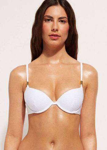 Calzedonia Gepolstert Push-Up Casablanca Bikinioberteile Damen Weiß | CH2343OR