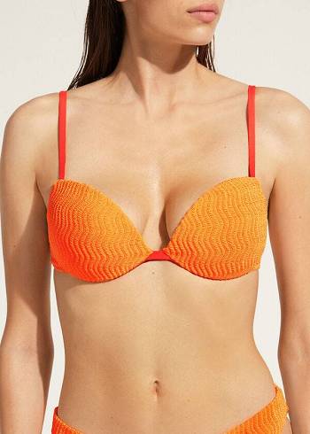 Calzedonia Gepolstert Push-Up Mykonos Bikinioberteile Damen Orange | CH2323EX