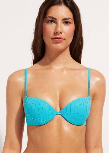 Calzedonia Gepolstert Push Up Shanghai Bikinioberteile Damen Türkis | CH2357XF