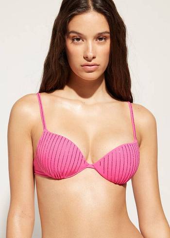 Calzedonia Gepolstert Push Up Shanghai Bikinioberteile Damen Rosa | CH2358ZG