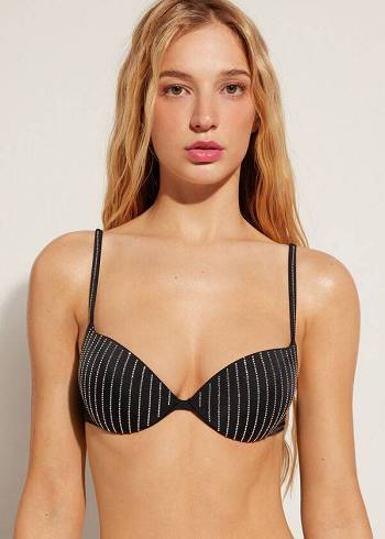 Calzedonia Gepolstert Push Up Shanghai Bikinioberteile Damen Schwarz | CH2359LH