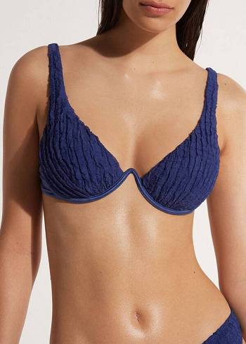 Calzedonia Gepolstert Push-up Marrakech Bikinioberteile Damen Navy | CH2327NB