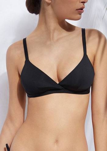 Calzedonia Gepolstert Triangle Indonesia Eco rosa Bikinioberteile Damen Schwarz | CH2271SO