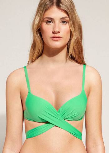 Calzedonia Graduated Gepolstert Push Up Indonesia Bikinioberteile Damen Grün | CH2470SO