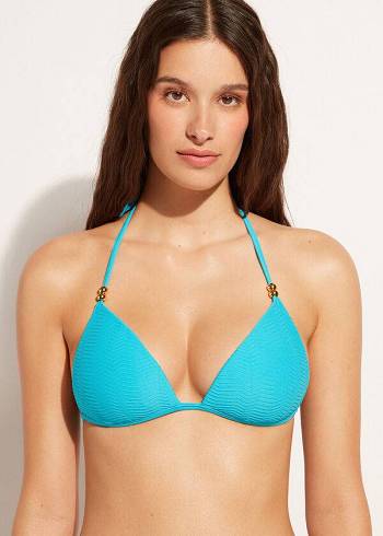 Calzedonia Graduated Gepolstert Triangle Casablanca Bikinioberteile Damen Türkis | CH2453EX