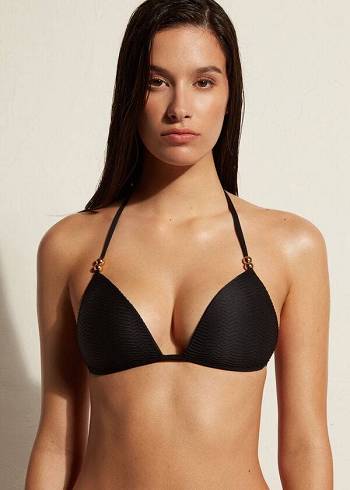 Calzedonia Graduated Gepolstert Triangle Casablanca Bikinioberteile Damen Schwarz | CH2455QZ