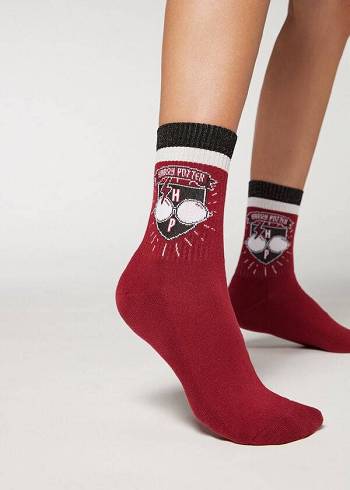 Calzedonia Harry Potter Kurzes Sport Socken Damen Rot | CH1749PQ