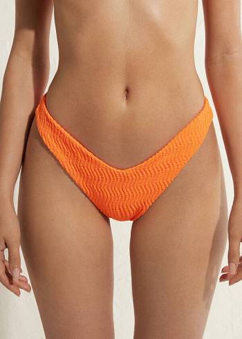 Calzedonia High-Cut Brazilian Mykonos Bikinihosen Damen Orange | CH2744PQ