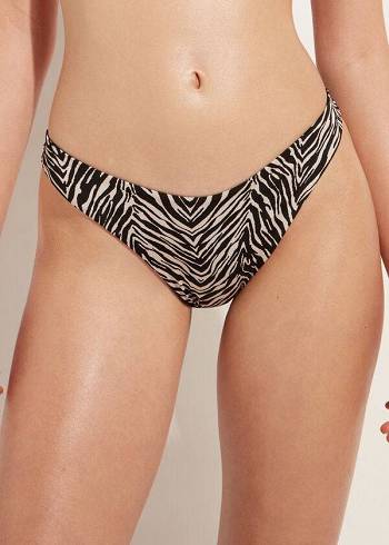 Calzedonia High-Cut Brazilian Nairobi Bikinihosen Damen Schwarz | CH2742SO