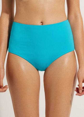 Calzedonia High-Rise Shaping Indonesia Bikinihosen Damen Türkis Grün | CH2739GL