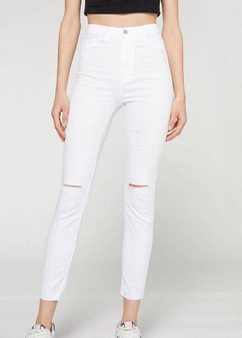 Calzedonia High-Taille Schlank Jeans Damen Weiß | CH1589YU